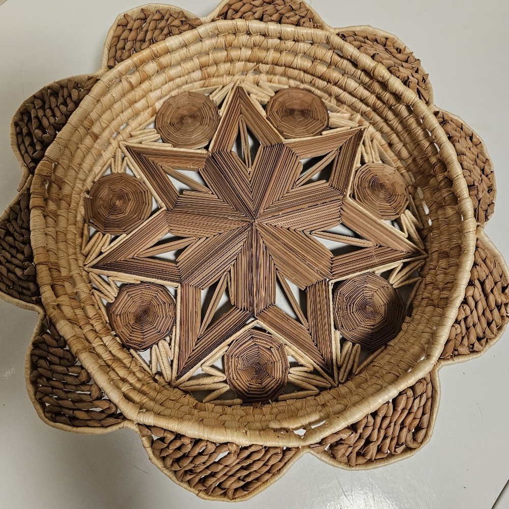 Vintage woven star basket